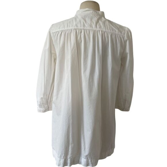 Burberry Brit Smocked 1/2 Button Down Pleated Peasant Blouse - Picture 5 of 7